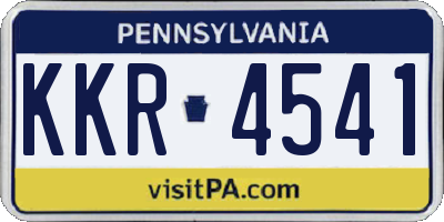 PA license plate KKR4541