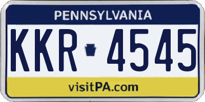 PA license plate KKR4545