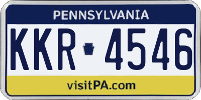 PA license plate KKR4546