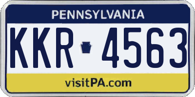 PA license plate KKR4563