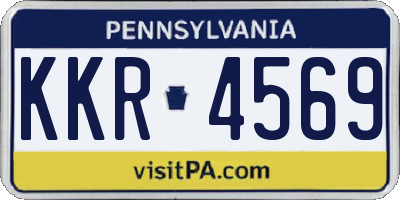 PA license plate KKR4569