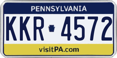 PA license plate KKR4572
