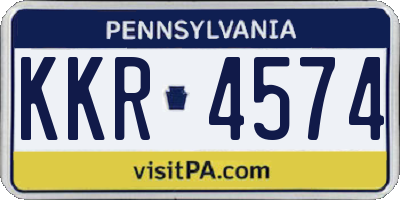 PA license plate KKR4574