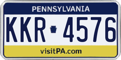 PA license plate KKR4576