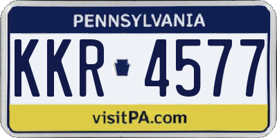 PA license plate KKR4577