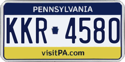 PA license plate KKR4580