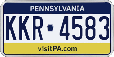 PA license plate KKR4583