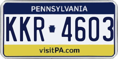 PA license plate KKR4603