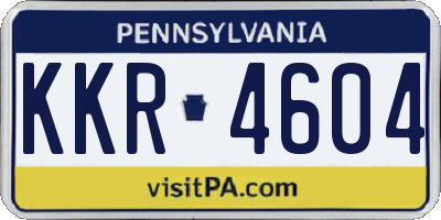 PA license plate KKR4604