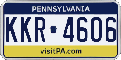 PA license plate KKR4606