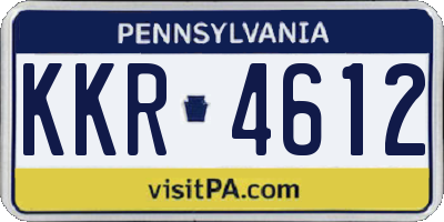 PA license plate KKR4612