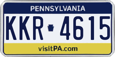 PA license plate KKR4615