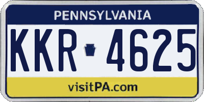 PA license plate KKR4625