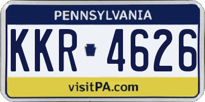 PA license plate KKR4626