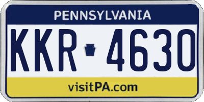 PA license plate KKR4630