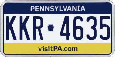 PA license plate KKR4635