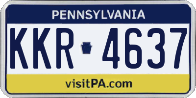 PA license plate KKR4637