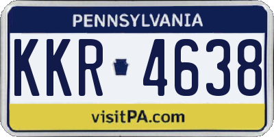 PA license plate KKR4638
