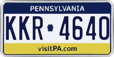 PA license plate KKR4640