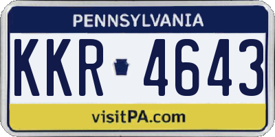 PA license plate KKR4643