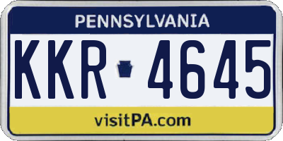 PA license plate KKR4645