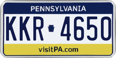 PA license plate KKR4650