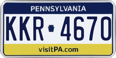 PA license plate KKR4670