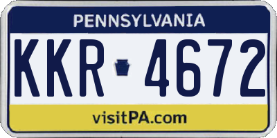 PA license plate KKR4672