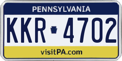 PA license plate KKR4702
