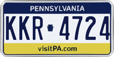 PA license plate KKR4724