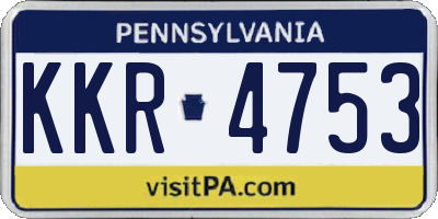 PA license plate KKR4753