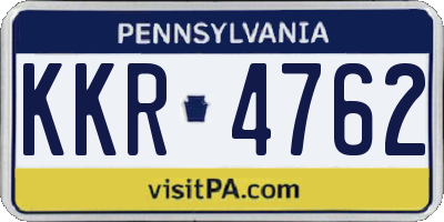 PA license plate KKR4762