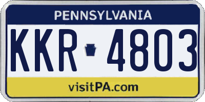 PA license plate KKR4803