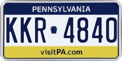 PA license plate KKR4840