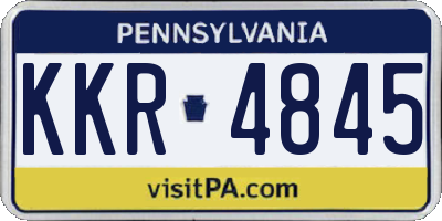 PA license plate KKR4845