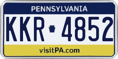 PA license plate KKR4852