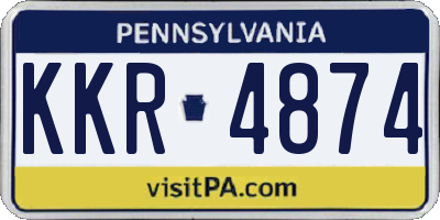 PA license plate KKR4874