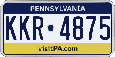 PA license plate KKR4875