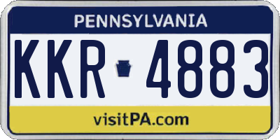 PA license plate KKR4883