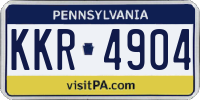 PA license plate KKR4904