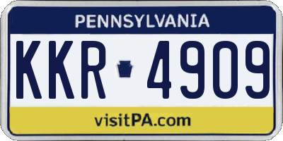 PA license plate KKR4909