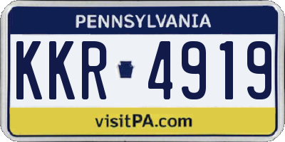 PA license plate KKR4919