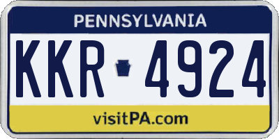 PA license plate KKR4924