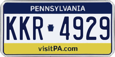 PA license plate KKR4929