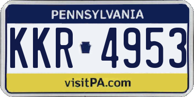 PA license plate KKR4953
