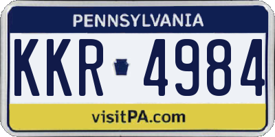 PA license plate KKR4984