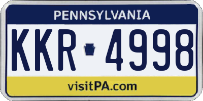 PA license plate KKR4998