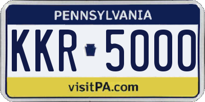 PA license plate KKR5000