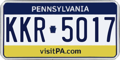 PA license plate KKR5017