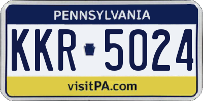 PA license plate KKR5024